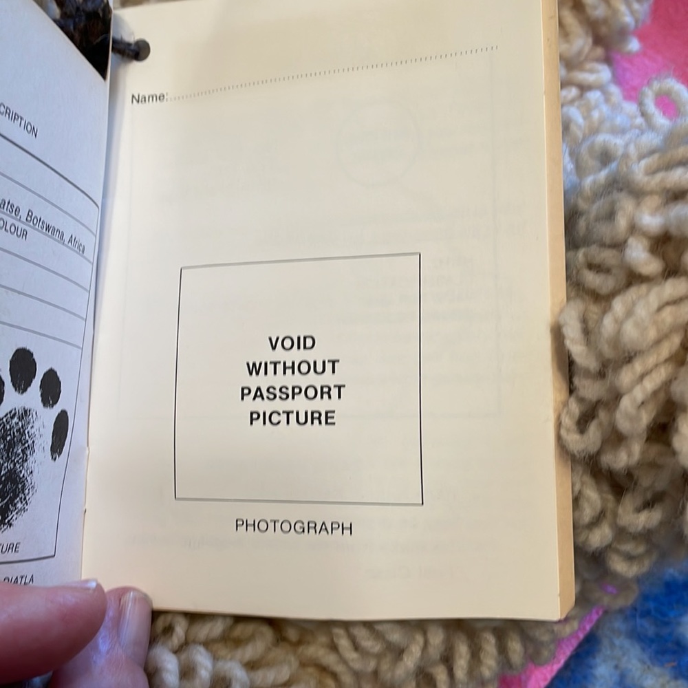 Handwoven TIRO YA DIATLA Lobatse-Botswana Bear with passport - Picture 9 of 12